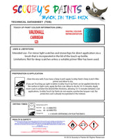 Touch Up Paint Instructions for use Vauxhall Karl Carribean Code Gz0