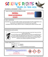 Touch Up Paint Instructions for use Vauxhall Calibra Ceramic Blue/Keramikblau Code 29L/286/29U