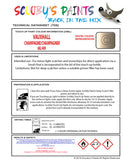 Touch Up Paint Instructions for use Vauxhall Astra Champagne/Champagner Code 68L/489