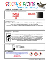 Touch Up Paint Instructions for use Vauxhall Antara Chaos Black Code D800