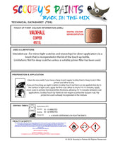 Touch Up Paint Instructions for use Vauxhall Corsa Copper Code 495/15L