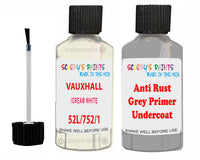 Vauxhall Campo Cremeweiss/Cream White Code 52L/752/1Wl Anti rust primer protective paint