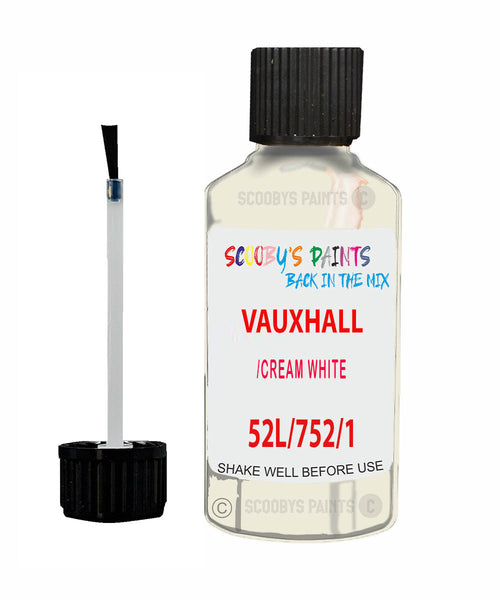 Vauxhall Monterey Cremeweiss/Cream White Code 52L/752/1Wl Touch Up Paint