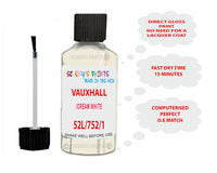 paint code location Vauxhall Campo Cremeweiss/Cream White Code 52L/752/1Wl