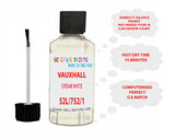 paint code location Vauxhall Campo Cremeweiss/Cream White Code 52L/752/1Wl