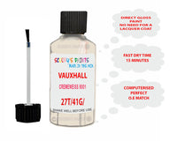 paint code location Vauxhall Adam Cremeweiss 9001 Code 27T/41G/Gy9