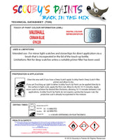 Touch Up Paint Instructions for use Vauxhall Corsa Crinan Blue Code Gyh/22R