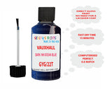 paint code location Vauxhall Corsa-E Dark Ink/Ocean Blue Code Gyg/22T