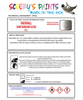 Touch Up Paint Instructions for use Vauxhall Gt Dark Tarnished Silver Code 911L