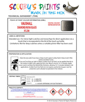 Touch Up Paint Instructions for use Vauxhall Kadett Cabrio Diamond/Nova Black Code 81L/266