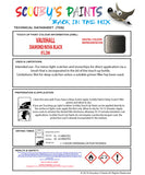 Touch Up Paint Instructions for use Vauxhall Kadett Cabrio Diamond/Nova Black Code 81L/266