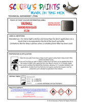 Touch Up Paint Instructions for use Vauxhall Kadett Diamond/Nova Black Code 81L/266