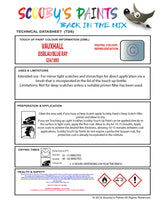Touch Up Paint Instructions for use Vauxhall Karl Eisblau/Blue Ray Code G54/189X