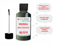 paint code location Vauxhall Frontera Emerald Green/Gruen Code 48L/351/926