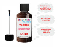 paint code location Vauxhall Mokka X Espressobraun/Deep Espresso Code Gyo/41X
