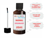 paint code location Vauxhall Mokka X Espressobraun/Deep Espresso Code Gyo/41X
