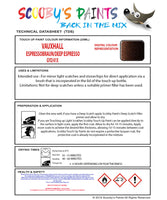 Touch Up Paint Instructions for use Vauxhall Mokka X Espressobraun/Deep Espresso Code Gyo/41X