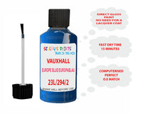 paint code location Vauxhall Astra Cabrio Europe Blue/Europablau Code 23L/294/2Ku