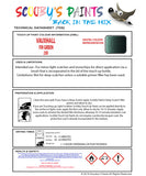 Touch Up Paint Instructions for use Vauxhall Monterey Fir Green Code J3M