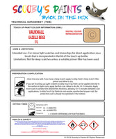Touch Up Paint Instructions for use Vauxhall Kadett Gazelle Beige Code 51L