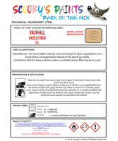 Touch Up Paint Instructions for use Vauxhall Corsa Gazelle Beige Code 51L