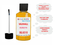 paint code location Vauxhall Calibra Goldgelb 1004 Code 58L/631/0A7