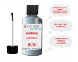 paint code location Vauxhall Kadett Haze/Ibiza Blue Code 21L/261