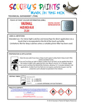 Touch Up Paint Instructions for use Vauxhall Kadett Haze/Ibiza Blue Code 21L/261