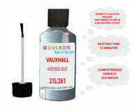paint code location Vauxhall Cavalier Haze/Ibiza Blue Code 21L/261