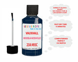 paint code location Vauxhall Crossland Indigoblau/Aegean Blue Code 23A/493C