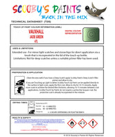 Touch Up Paint Instructions for use Vauxhall Astra Jade Green Code 47L