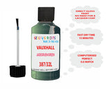 paint code location Vauxhall Frontera Jadegruen/Green Code 387/32L