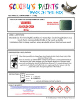Touch Up Paint Instructions for use Vauxhall Frontera Jadegruen/Green Code 387/32L