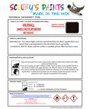 Touch Up Paint Instructions for use Vauxhall Adam James/Chocolate Brown Code 86T/165V/41D