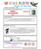 Touch Up Paint Instructions for use Vauxhall Astravan Kings Blue/Koenigsblau Code 22L/201