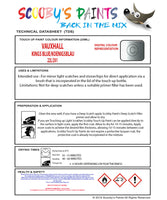 Touch Up Paint Instructions for use Vauxhall Agila Kings Blue/Koenigsblau Code 22L/201