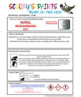 Touch Up Paint Instructions for use Vauxhall Combo Kings Blue/Koenigsblau Code 22L/201