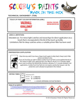 Touch Up Paint Instructions for use Vauxhall Karl Korallenrot Code G32