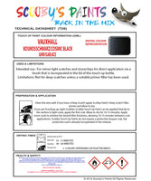 Touch Up Paint Instructions for use Vauxhall Agila Kosmosschwarz/Cosmic Black Code Ghw/Gab/Ace