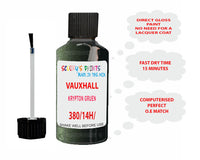 paint code location Vauxhall Frontera Krypton Gruen Code 380/14H/41L