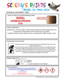 Touch Up Paint Instructions for use Vauxhall Combo Kupferbraun/Copper Brown Code 41R/10K