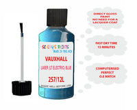 paint code location Vauxhall Kadett Laser (Lt Electric) Blue Code 257/12L