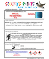 Touch Up Paint Instructions for use Vauxhall Corsa Laser (Lt Electric) Blue Code 257/12L