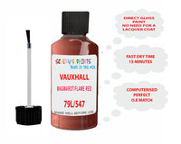 paint code location Vauxhall Kadett Cabrio Magmarot/Flame Red Code 79L/547