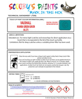 Touch Up Paint Instructions for use Vauxhall Combo Mamba Green/Gruen Code 30L/275