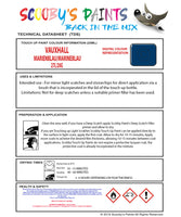 Touch Up Paint Instructions for use Vauxhall Ascona Marienblau/Marineblau Code 27L/20G