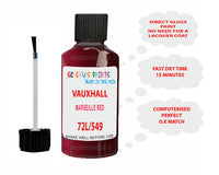 paint code location Vauxhall Frontera Marseille Red Code 72L/549