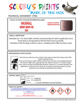Touch Up Paint Instructions for use Vauxhall Karl Rocks Merry Berry Me Code Ghn