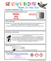 Touch Up Paint Instructions for use Vauxhall Astra Coupe Mirage Code 33E/151/94L
