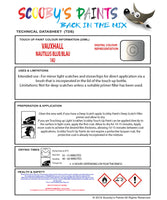 Touch Up Paint Instructions for use Vauxhall Astra Nautilus Blue Code 14U